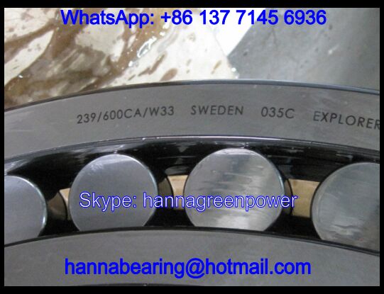 239/600CA/C3W33 Brass Cage Spherical Roller Bearing 600x800x150mm