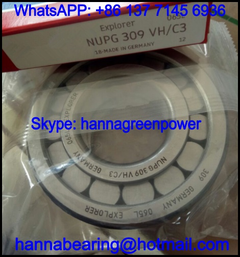 NUPG309VH/C3 Full Complement Cylindrical Roller Bearing 45x100x25mm