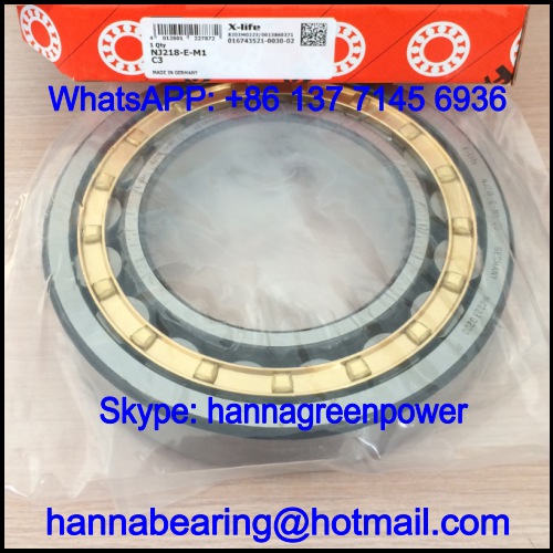 NJ218-E-M1-C3 Brass Cage Cylindrical Roller Bearing 90x160x30mm