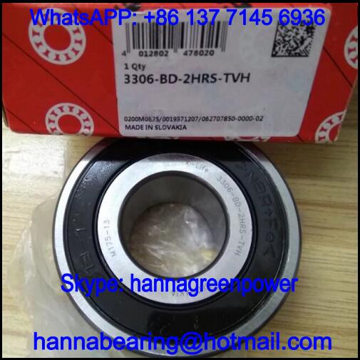 3306-BD-2HRS-TVH Double Row Angular Contact Ball Bearing 30x72x30.2mm