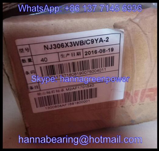 NJ306X3WBC9YA-2 Cylindrical Roller Bearing 30*70*19.6mm