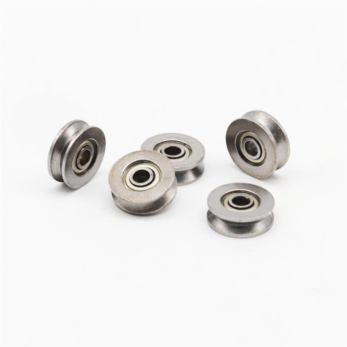 SG10 U Groove Guide Ball Bearing 4 x 13 x 6mm Stainless Bearing Steel U Track Pulley Rail Roller Wheel Bearings,for Embroidery Machine 