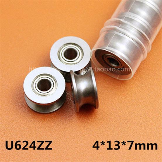 U624ZZ U Groove Pulley Wheel Track Guide Bearing With Ushaped Slot