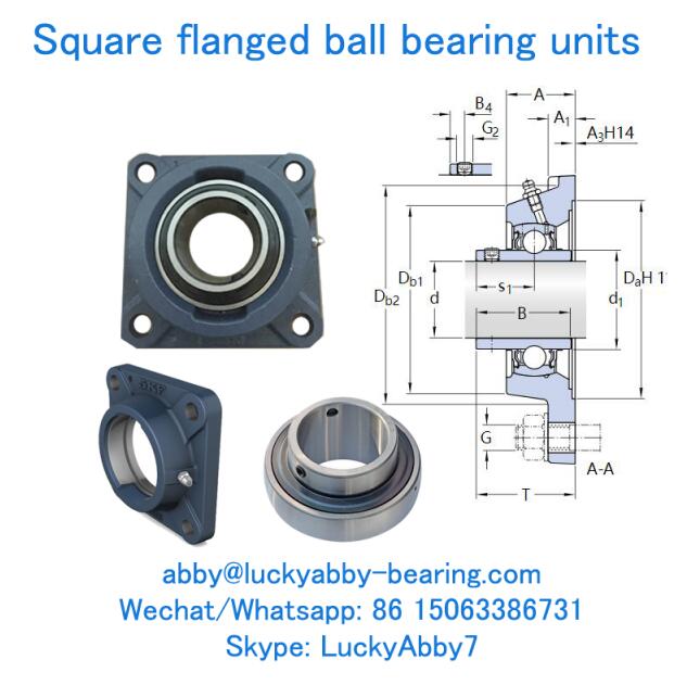 FY 12 TF , FY503M+YAR203-12-2F Square Flanged Cast Housing with Ball bearing units