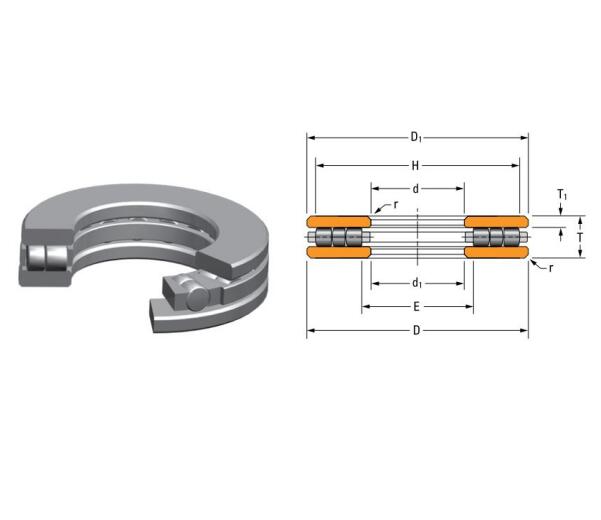 160TP164 Thrust Cylindrical Roller Bearings 16x22x4.5 Inch, 160TP164
