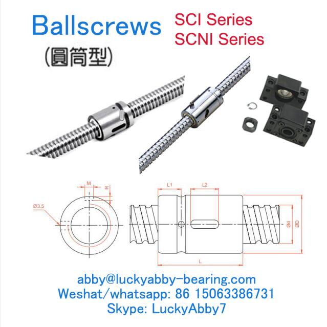 SCI02504-4 Cylindrical Series SCI SCNI Ballscrews 25mmx40mmx40mm
