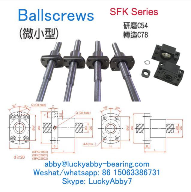 SFK00801 Miniature Type Ballscrews 8mmx14/27mmx16mm