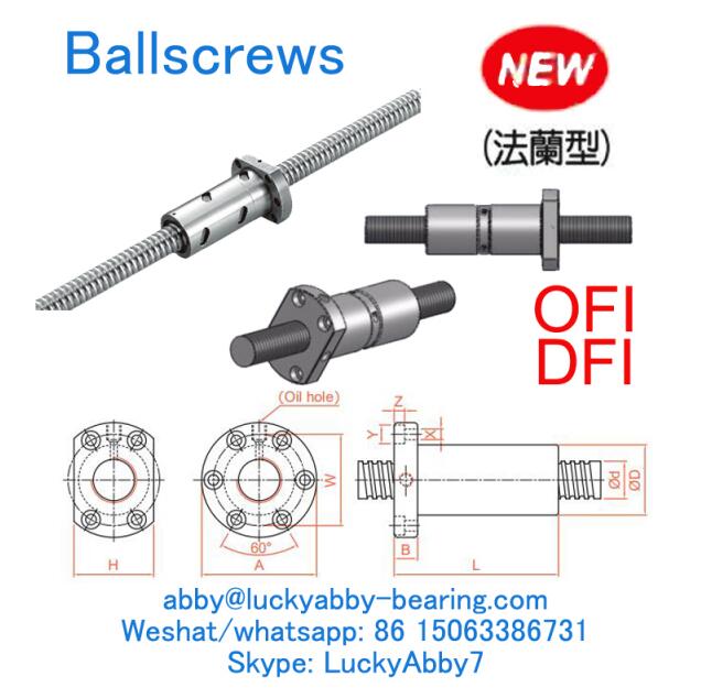 DFI02004-4 DFI Off set Double nut type Ballscrews 20mmx34/57mmx80mm