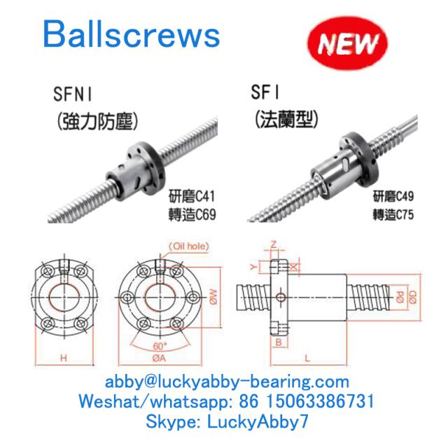 SFI01604-4 SFI Series Ballscrews 16mmx30/49mmx45mm