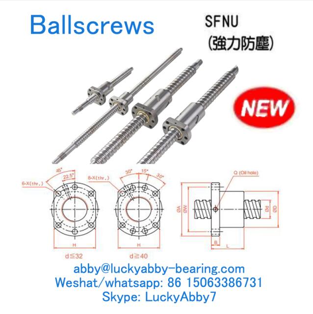 SFNU01610-3 SFNU Strong Dust-proof type Ballscrews 16mmx28/48mmx57mm