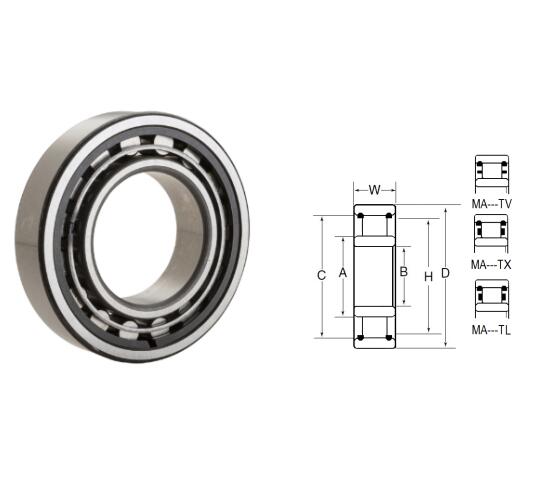 MA1205TX Cylindrical Roller Bearings 25x52x15mm (Single Row)