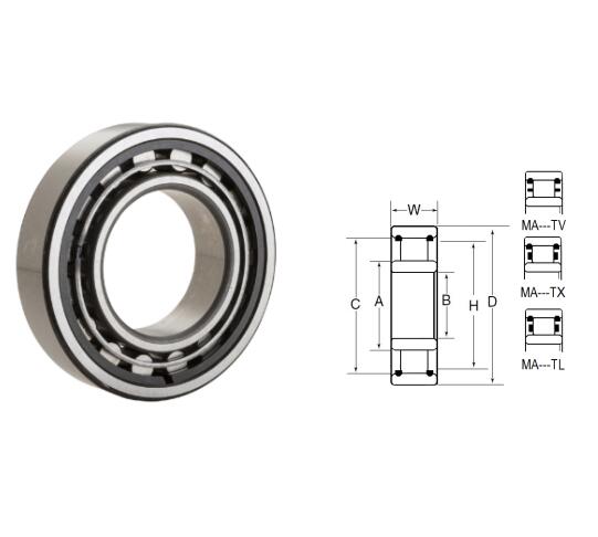 MA5210TV Single Row Cylindrical Roller Bearings 50x90x30.162mm
