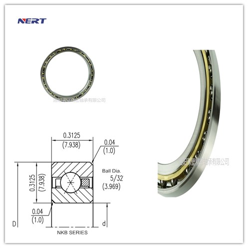 KB045XP0 Cross Section 5/16 Inch Four Point Contact Bearings 4 1/2 x 5 1/8 x 5/16 inch