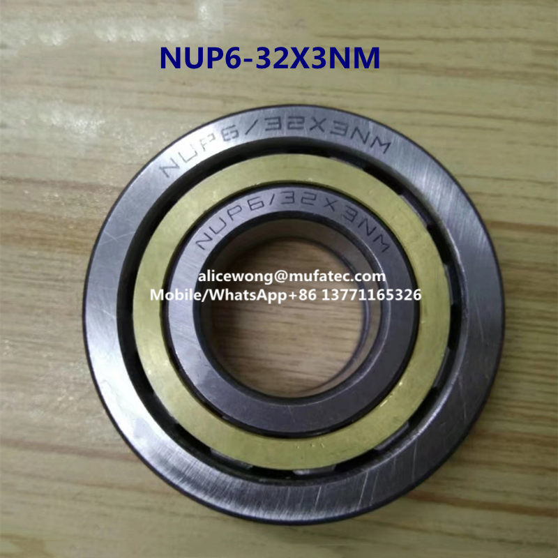 NUP6-32X3NM Auto Bearings Brass Cage Cylindrical Roller Bearings 30.6*72*19mm