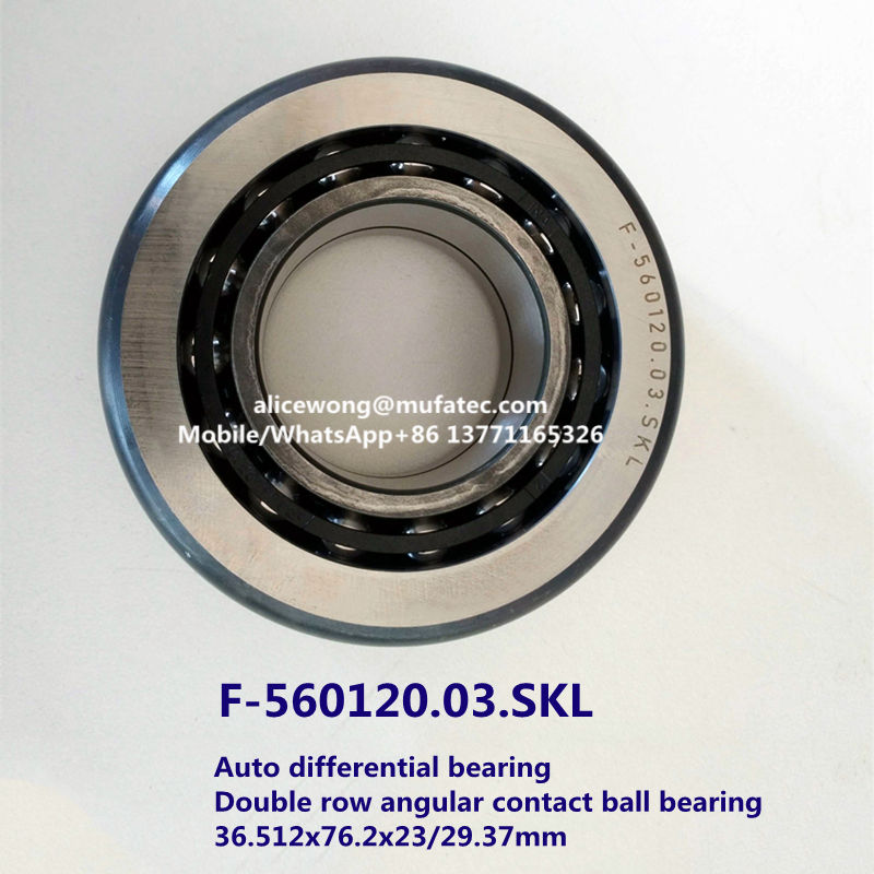 F-560120.03.SKL auto differential bearing nylon cage double row angular contact ball bearing 36.512*76.2*23/29.37mm