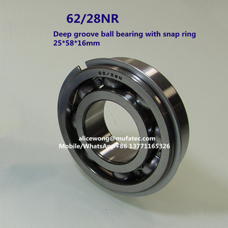 62/28NR deeo groove ball bearing with snap ring 28*58*16mm