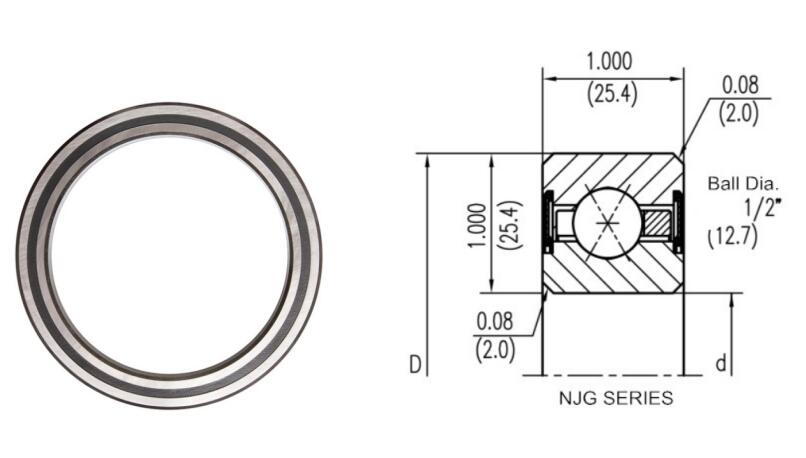 NJG120XP0 (JSG120XP0) Sealed Thin Section Bearing (Size: 12x14x1 inch)