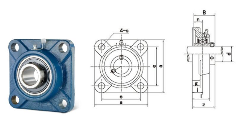 UCF306-17 Four-Bolt Flange Bearing Unit (Shaft Dia: 1-1/16 inch)
