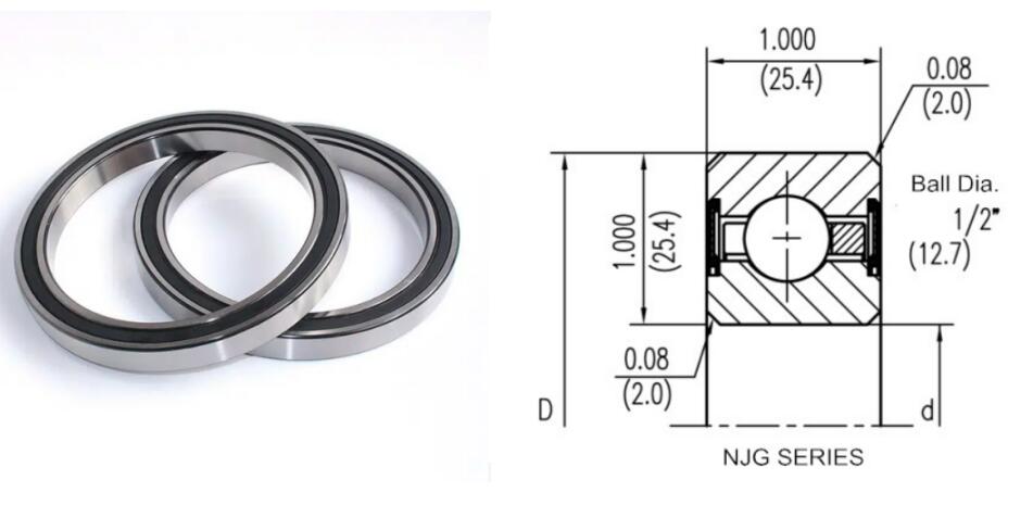 NJG200CP0 (JG200CP0) Sealed Thin Section Ball Bearing (Size: 20x22x1 inch)