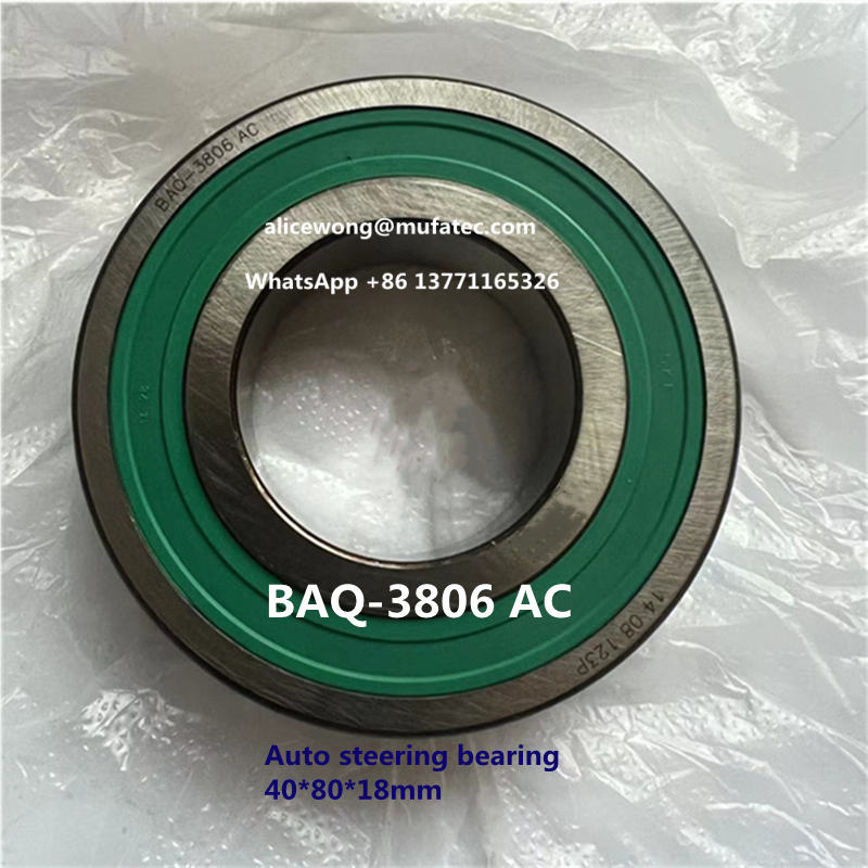 BAQ-3806 AC automotive steering rack bearing angular contact ball bearing 40*80*18mm