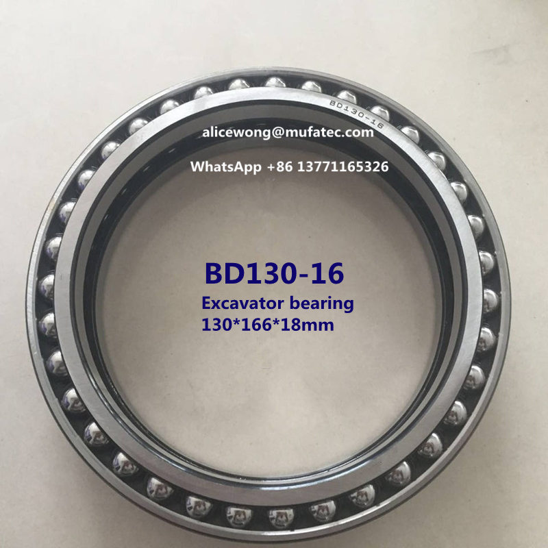BD130-16 excavator bearing thin section angular contact ball bearing 130*166*18mm