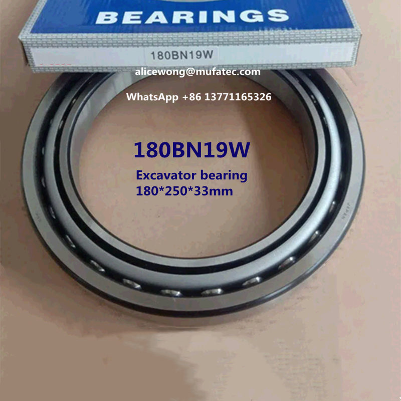 180BN19W excavator bearing thin section angular contact ball bearing 180*250*33mm
