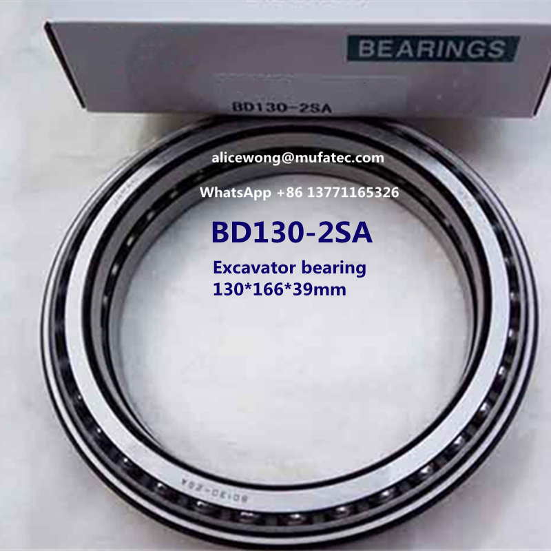 BD130-2SA excavator bearing thin section angular contact ball bearing 130*166*39mm