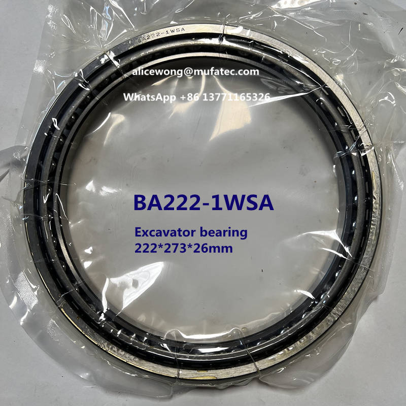 BA222-1WSA excavator bearing thin section angular contact ball bearing 222*273*26mm