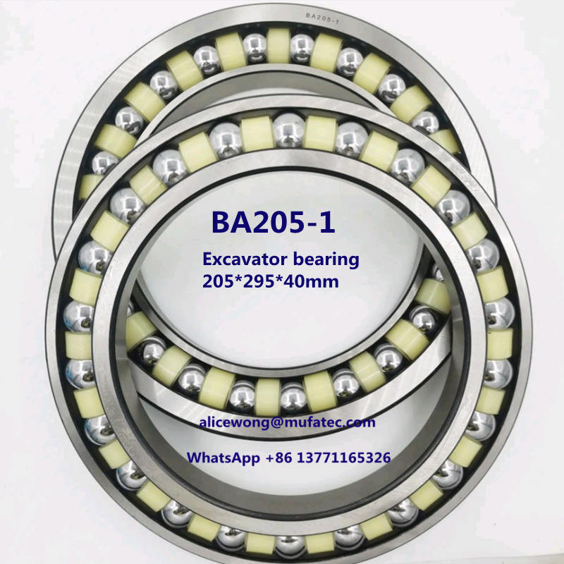 BA205-1 excavator bearing thin section angular contact ball bearing 205*295*40mm