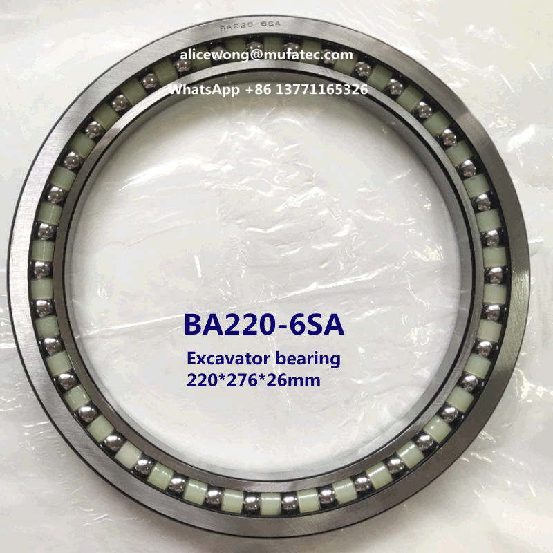 BA220-6SA excavator bearing thin section angular contact ball bearing 220*276*26mm