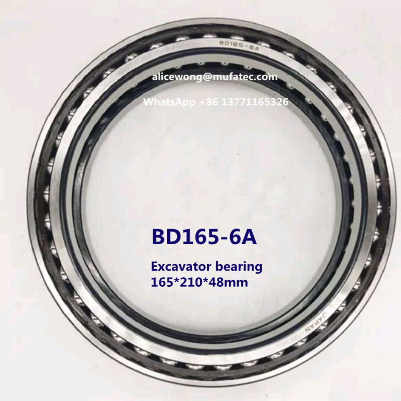 BD165-6A excavator bearing thin section angular contact ball bearing 165*210*48mm