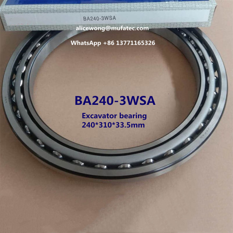 BA240-3WSA excavator bearing thin section angular contact ball bearing 240*310*33.5mm