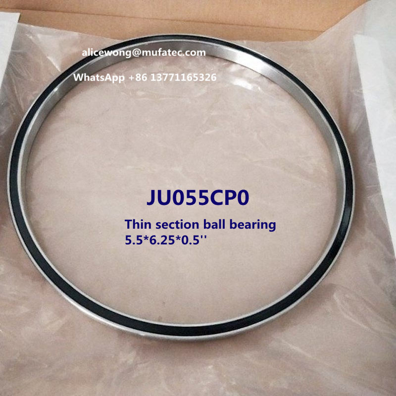 JU055CP0 excavator bearing thin section angular contact ball bearing 5.5x6.25x0.5''