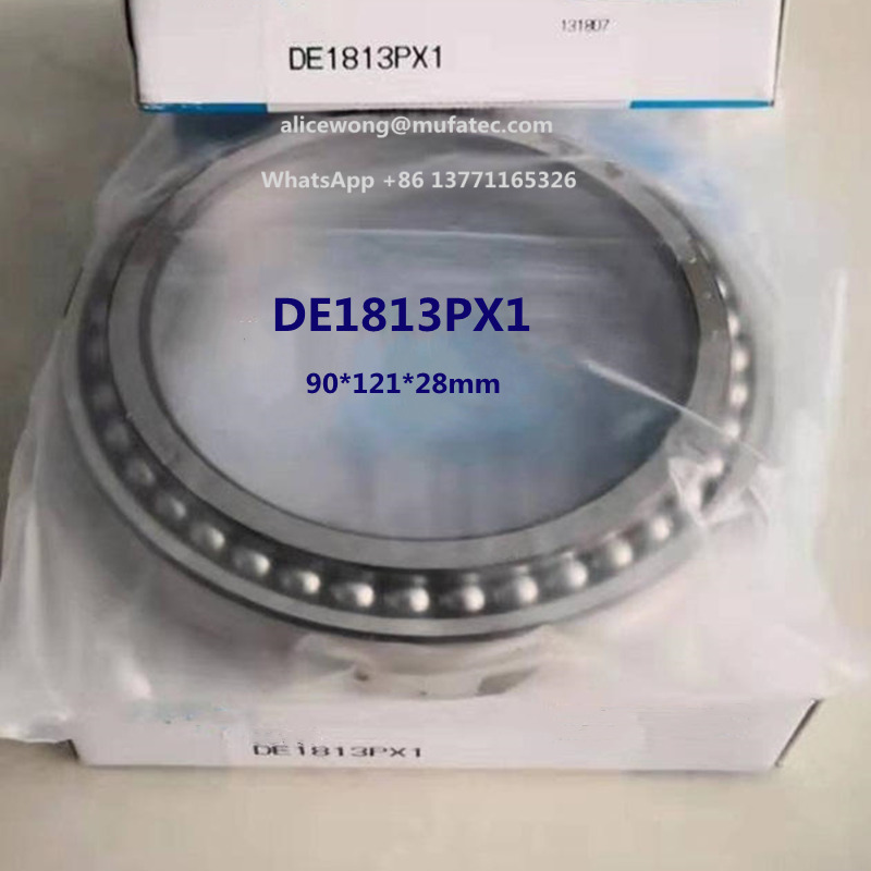 DE1813PX1 excavator bearing thin section angular contact ball bearing 90*121*28mm