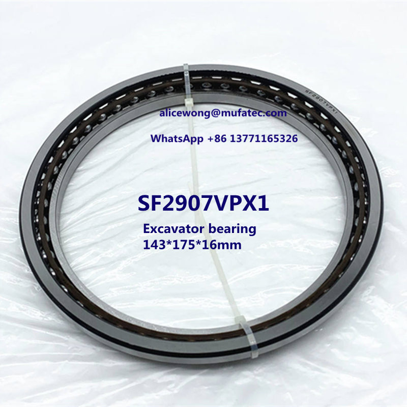 SF2907VPX1 SF2907PX1 SF2907 excavator bearing single row angular contact ball bearing 143*175*16mm