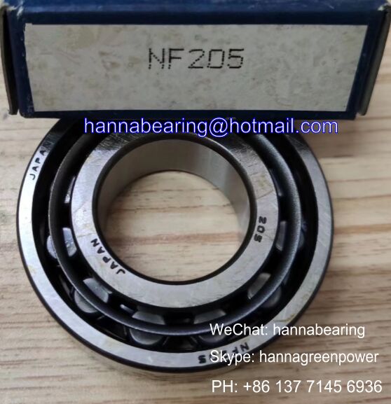 NF205 Auto Bearings / Cylindrical Roller Bearings 25x52x15mm