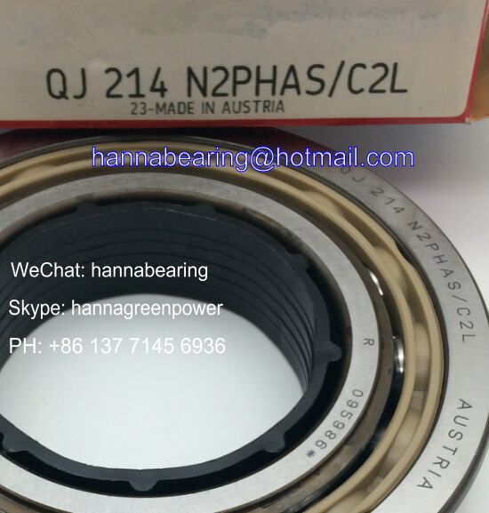 QJ214N2PHAS/C2L Air Compressor Bearing / Angular Contact Ball Bearing 70x125x24mm
