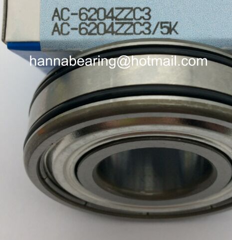 AC-6204ZZC3 Deep Groove Ball Bearing with O-Rings 20x47x14mm
