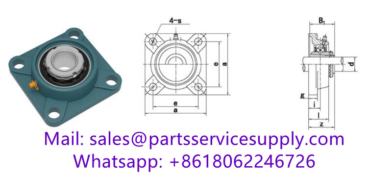 UKFX15+H2315 (Shaft Dia:65mm) Four-Bolt Flange Bearing Unit with Adapter Sleeve
