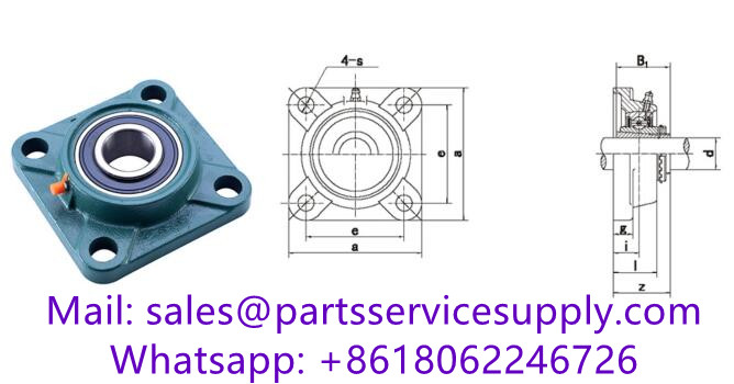 UKF305+H2305 (Shaft Dia:20mm) Four-Bolt Flange Bearing Unit with Adapter Sleeve