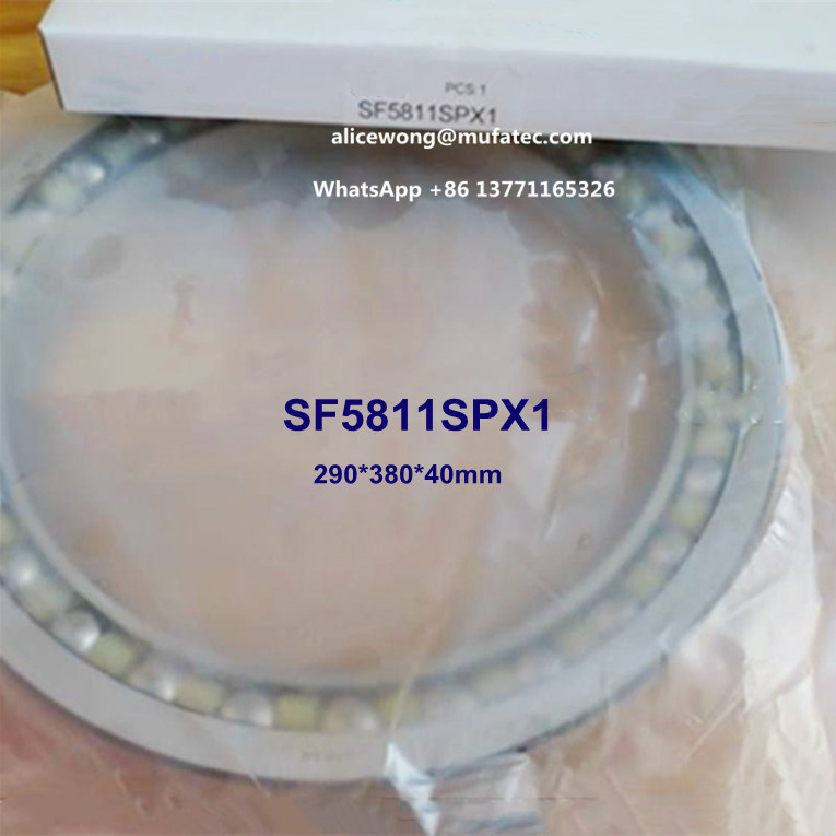 SF5811 SF5811SPX1 excavator bearing nylon cage angular contact ball bearing 290*380*40mm