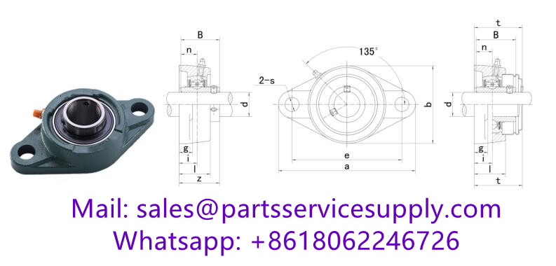 UCFL213-40 (Shaft Dia:2-1/2 inch) Set Screw Type Oval Flange Ball Bearing Unit