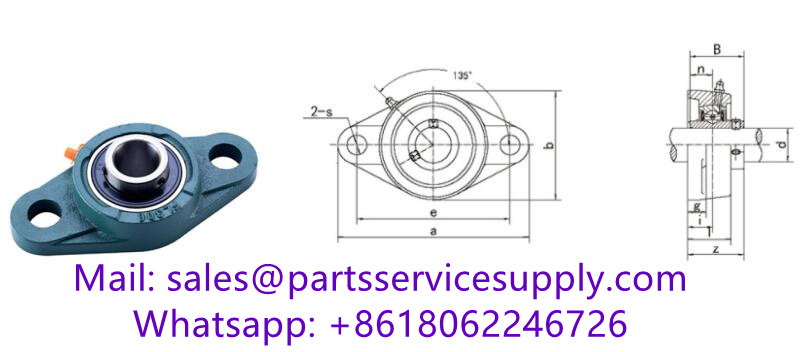 UCFL312-39 (Shaft Dia:2-7/16 inch) Mounted Oval Flange Ball Bearing Unit