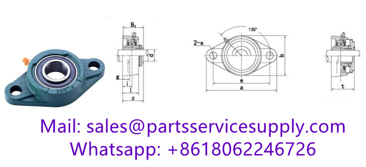 UKFL211+HS2311 (Shaft Dia:1-7/8 inch) Oval Flange Ball Bearing Unit with Adapter Sleeve