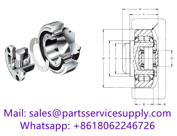 PR4.074 (Size:40x81.8x50.5mm) Precision Adjustable Combined Bearings with Shims