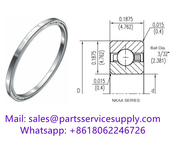 NKAA10AG0 (Alt P/N: KYS010) Size:25.4x34.925x4.762 mmThin Section Radial Contact Ball Bearing