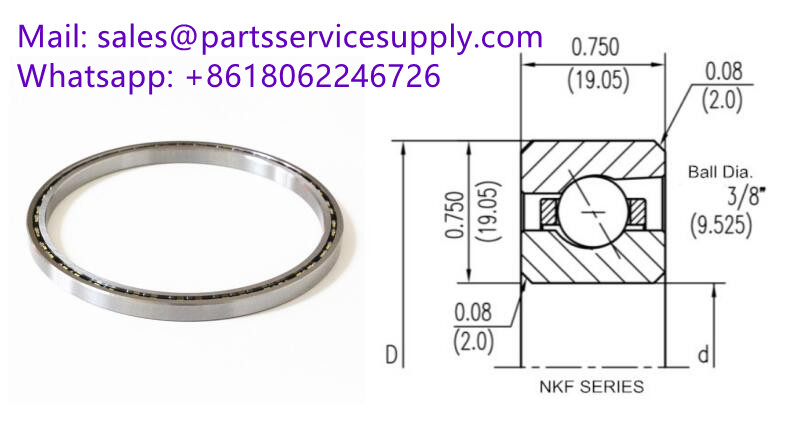 NKF042AR0 (Alt P/N:KF042AR0) Size:4.25x5.75x0.75 inch Thin Section Contact Ball Bearing