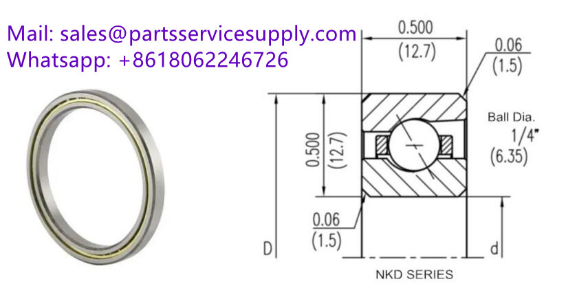 NKD042AR0 (Alt P/N:KD042AR0) Size:4.25x5.25x0.5 inch Angular Contact Ball Bearing