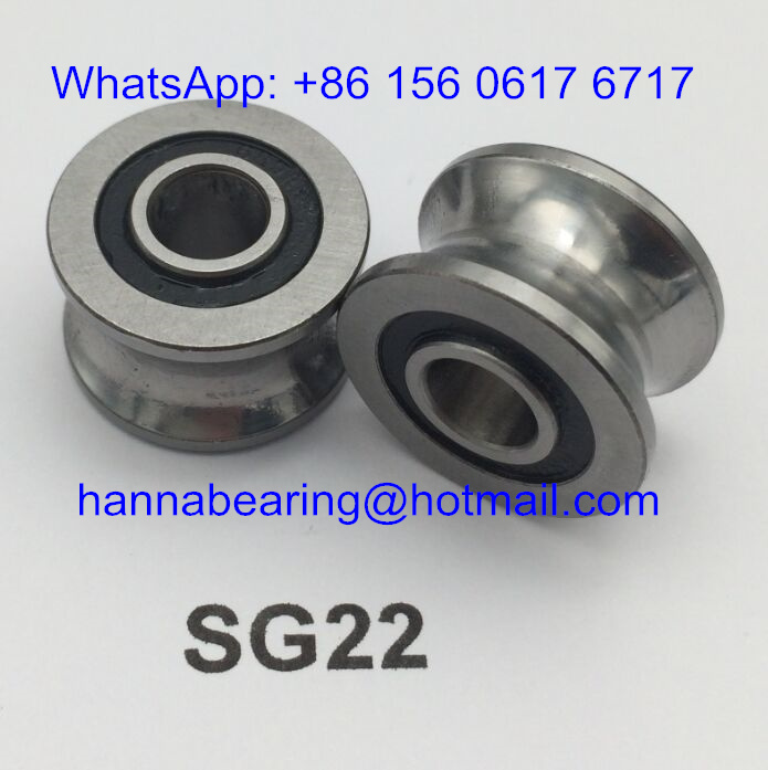 SG22 U-Groove Ball Bearing / SG22-2RS Rail Guide Bearings 8x22.5x14.5mm