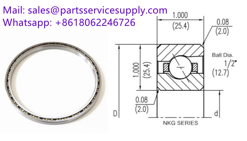 NKG040AR0 (Alt P/N:KYG040) Thin Section Contact Ball Bearing Size:4x6x1 inch